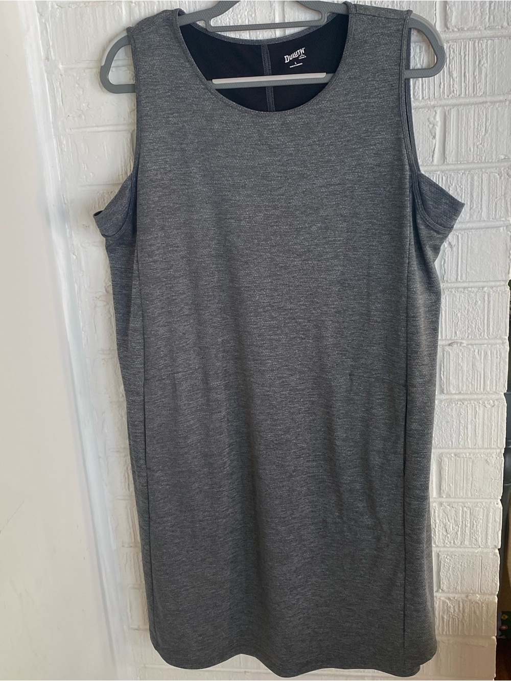 Duluth Trading Co Sleeveless Gray Shift Dress Size L